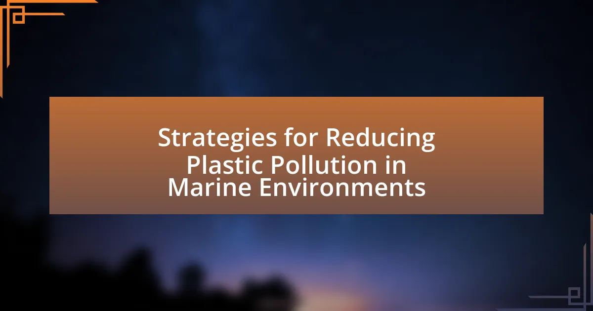 Strategies for Reducing Plastic Pollution in Marine Environments