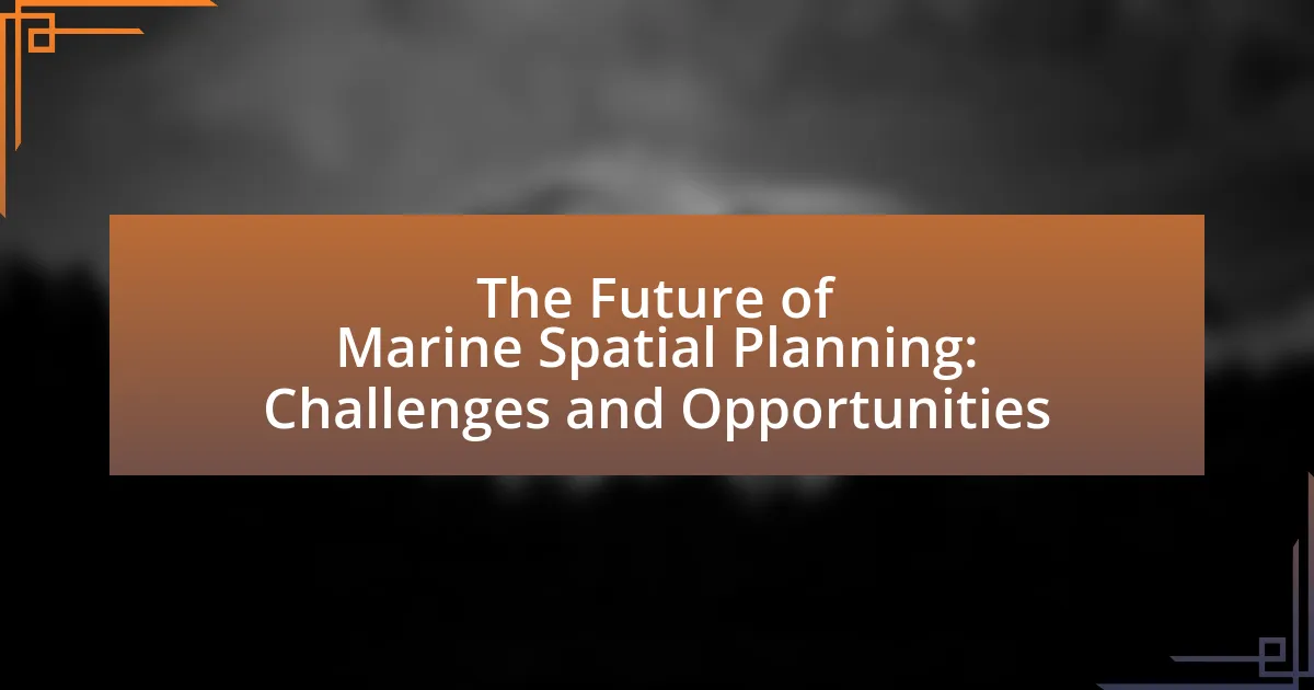The Future of Marine Spatial Planning: Challenges and Opportunities