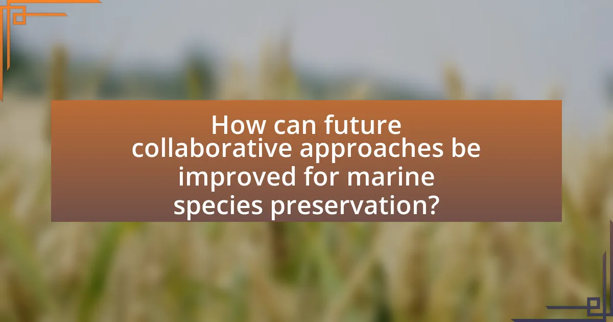 How can future collaborative approaches be improved for marine species preservation?