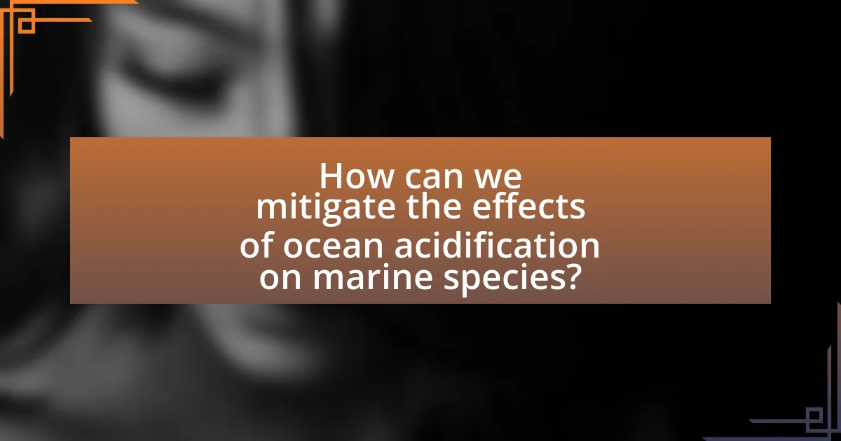 How can we mitigate the effects of ocean acidification on marine species?