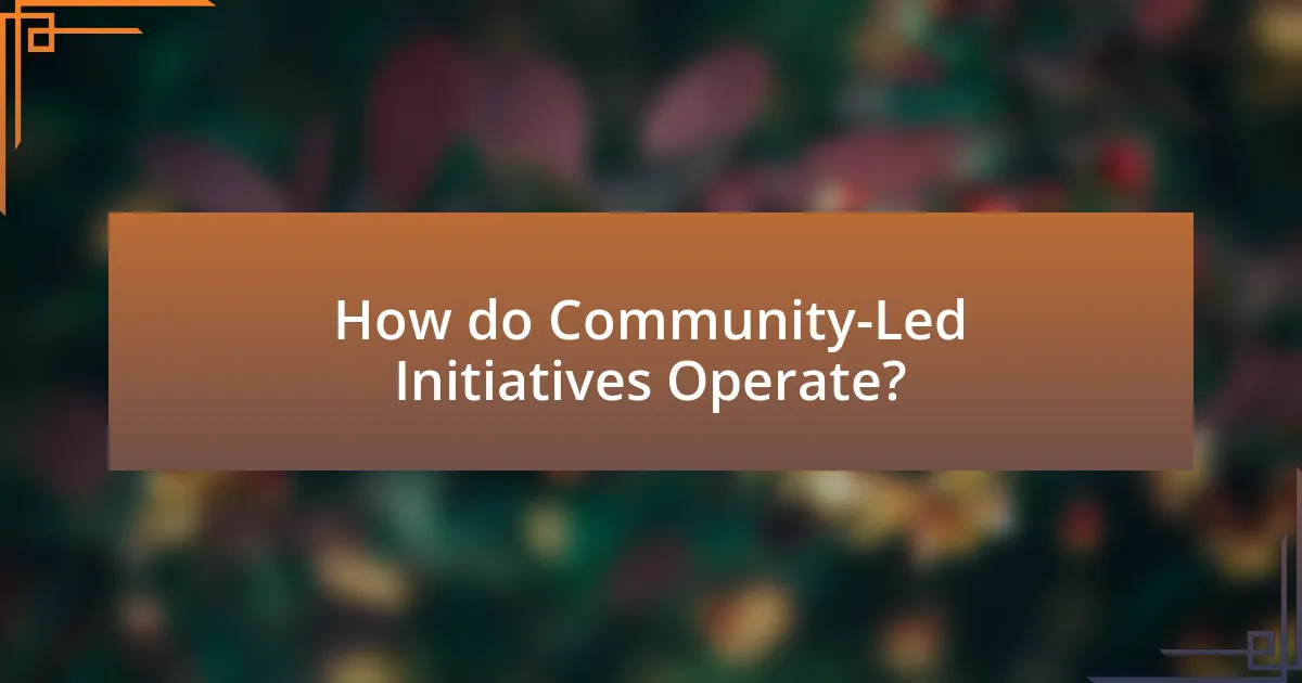 How do Community-Led Initiatives Operate?