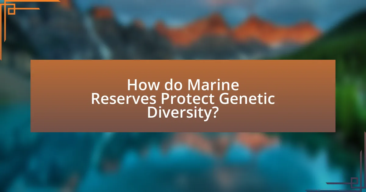 How do Marine Reserves Protect Genetic Diversity?