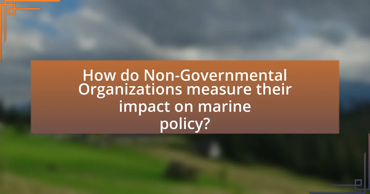 How do Non-Governmental Organizations measure their impact on marine policy?