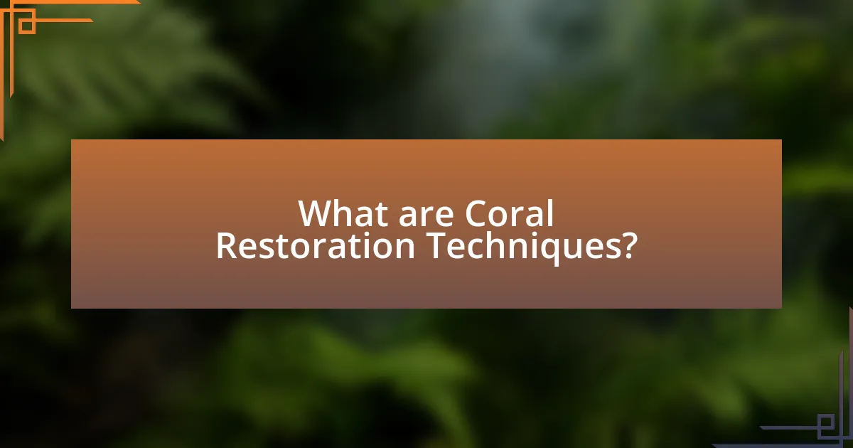 What are Coral Restoration Techniques?