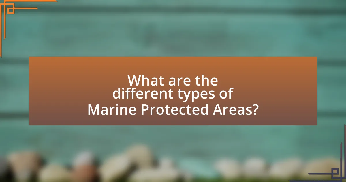 What are the different types of Marine Protected Areas?