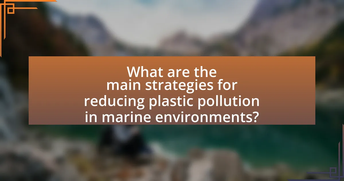 What are the main strategies for reducing plastic pollution in marine environments?