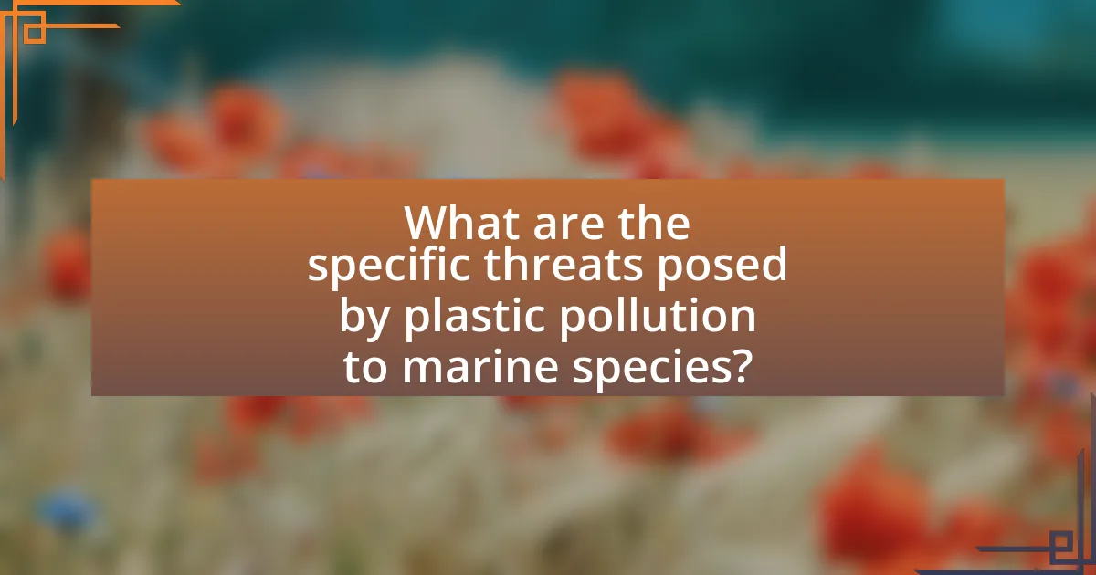 What are the specific threats posed by plastic pollution to marine species?