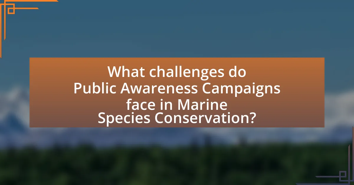 What challenges do Public Awareness Campaigns face in Marine Species Conservation?