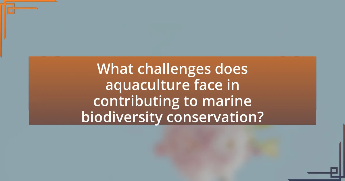 What challenges does aquaculture face in contributing to marine biodiversity conservation?