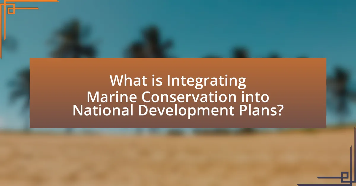 What is Integrating Marine Conservation into National Development Plans?
