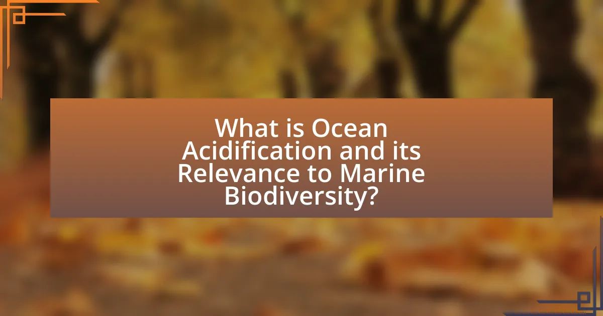 What is Ocean Acidification and its Relevance to Marine Biodiversity?