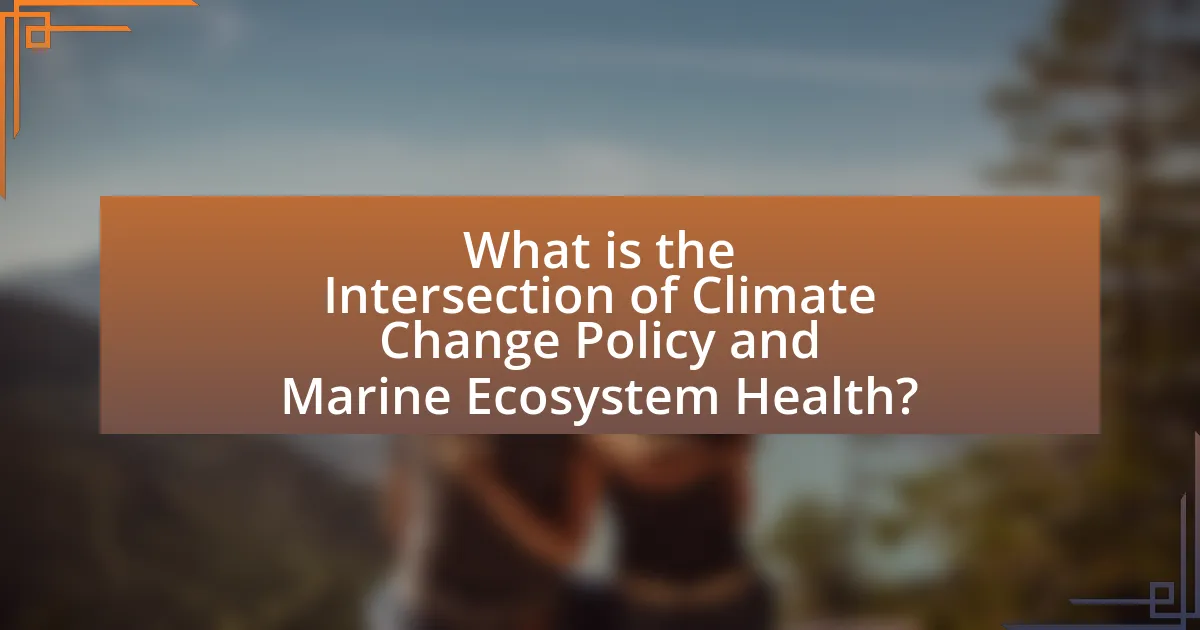What is the Intersection of Climate Change Policy and Marine Ecosystem Health?