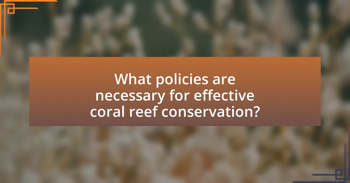 What policies are necessary for effective coral reef conservation?